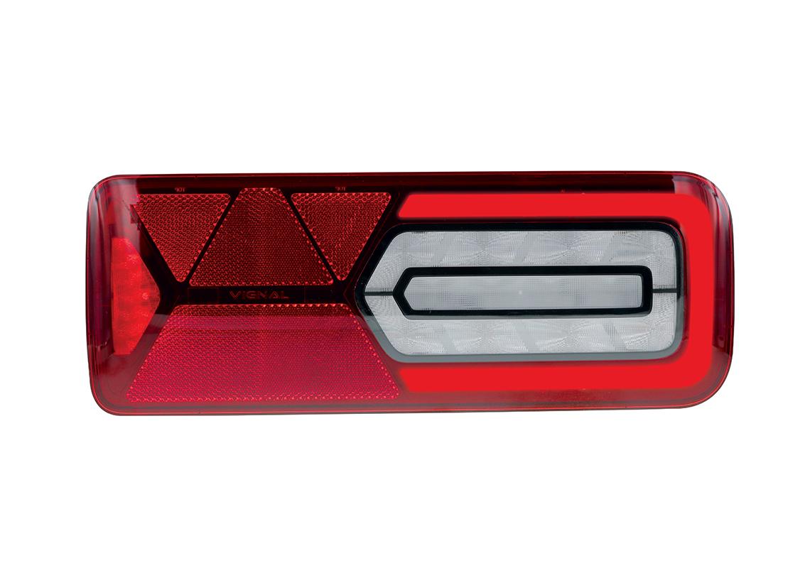 Rear lamp LED GLOWING Right 24V, additional conns, triangle BLACK EDITION